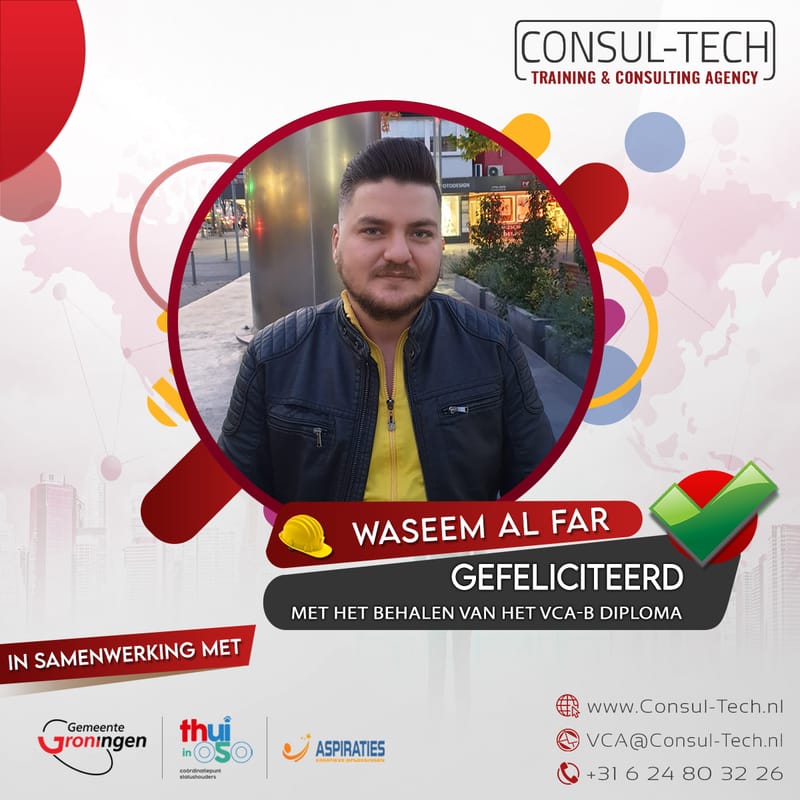 Gefeliciteerd Waseem met het behalen van het VCA-Basis examen! 🎉 👷🏽‍♂️