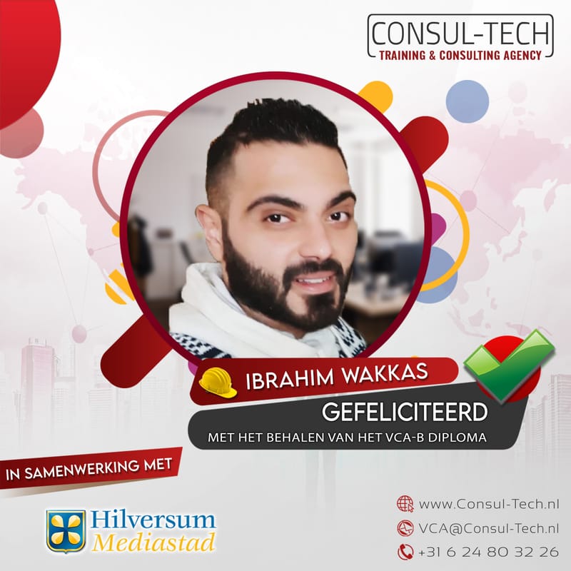 Gefeliciteerd Ibrahim met het behalen van het VCA-Basis examen! 🎉 👷🏽‍♂️
