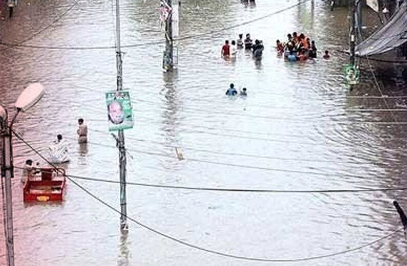 181 mm rain in, Gulshan Ravi area, of ​​Lahore