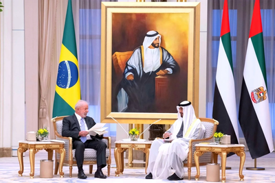 UAE PRESIDENT RECEIVES PRESIDENT LULA OF BRAZIL