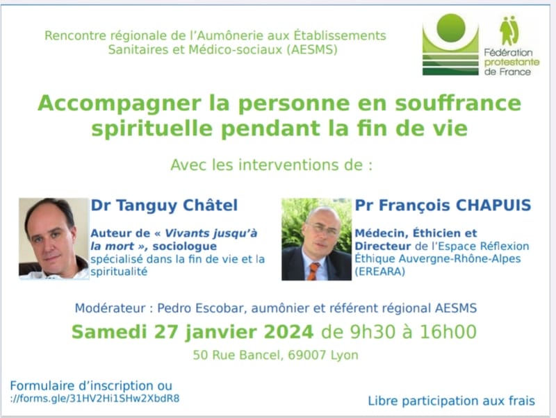 Conférence : "Accompagner la personne en souffrance spirituelle pendant la fin de vie" avec Tanguy CHATEL