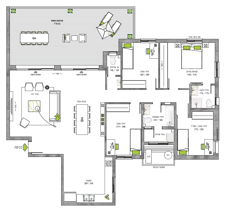 פנטהאוז 5 חדרים פרוייקט "גינדי" כרמי הנדיב מהקבלן לצרכן 2,870,000 ש"ח