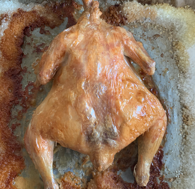 עוף במלח בתנור