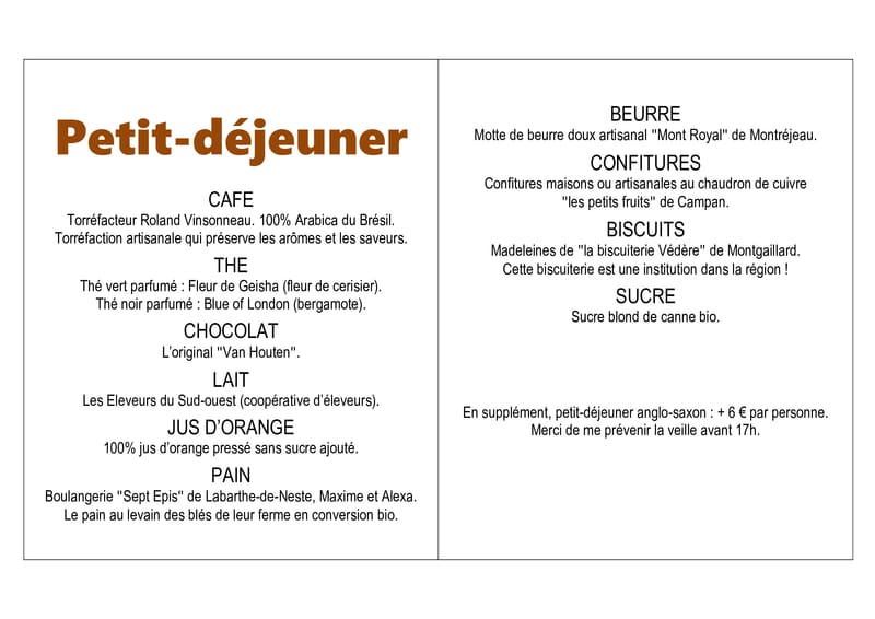 Le petit-déjeuner