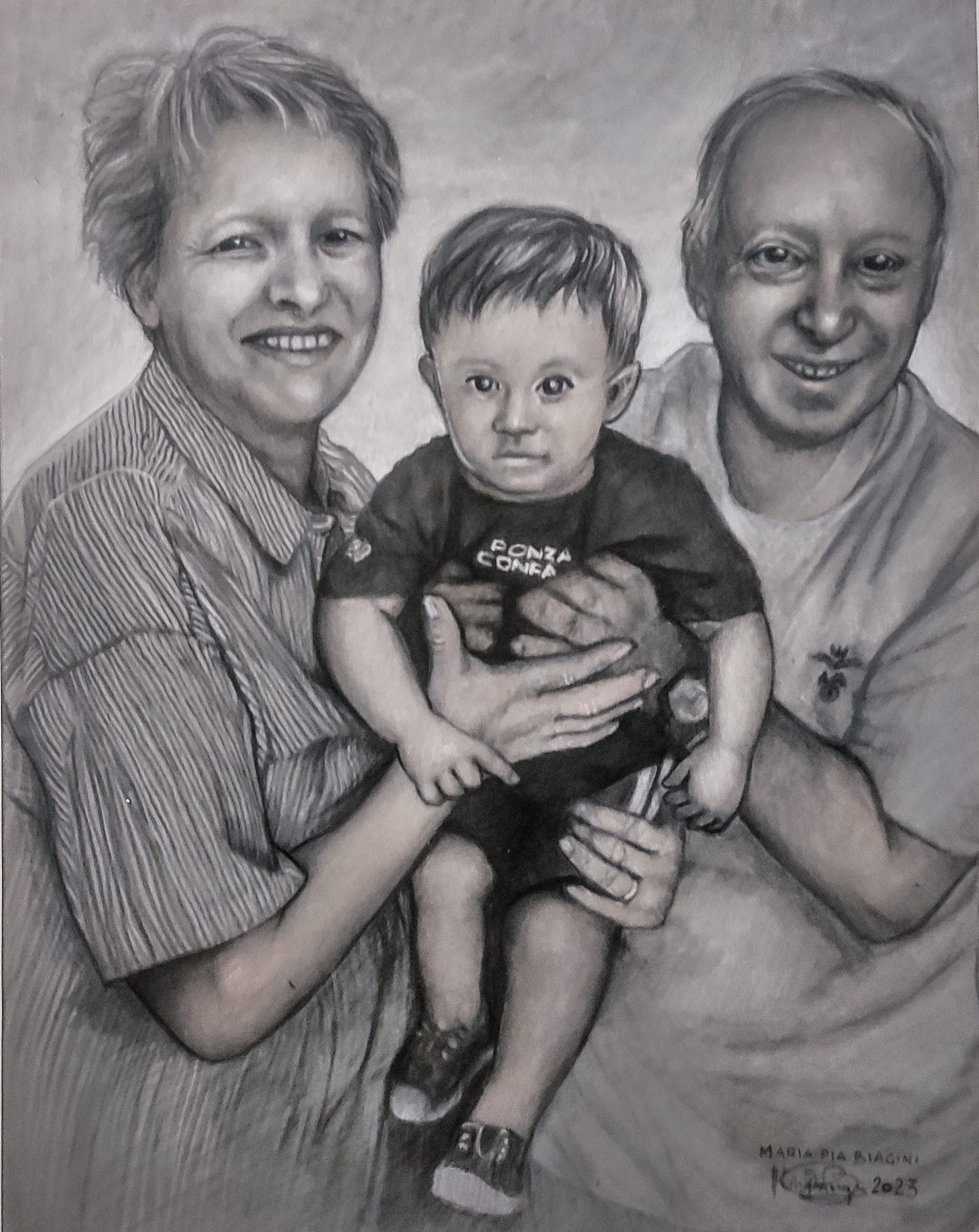 ritratti a carboncino o pastelli 