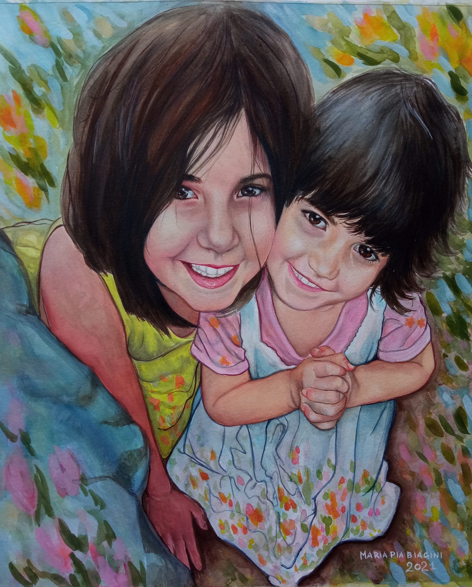 ritratti ad acquarello