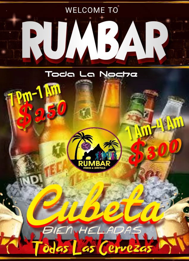 RUMBAR CUBETAS DE TODA CLASE DE CERVEZA $250- $300
