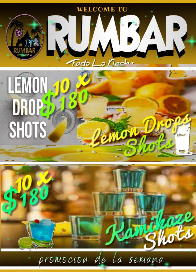 KAMIKAZES & LEMON DROPS SHOTS 10 X $180 MXN