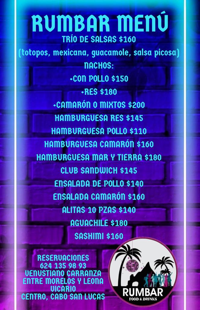 RUMBAR MENU DIGITAL FOOD &DRINKS