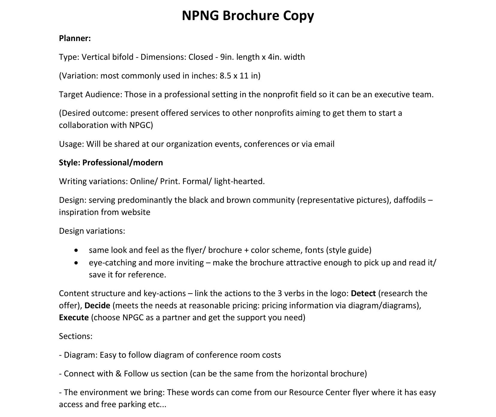 Brochure Copywriting