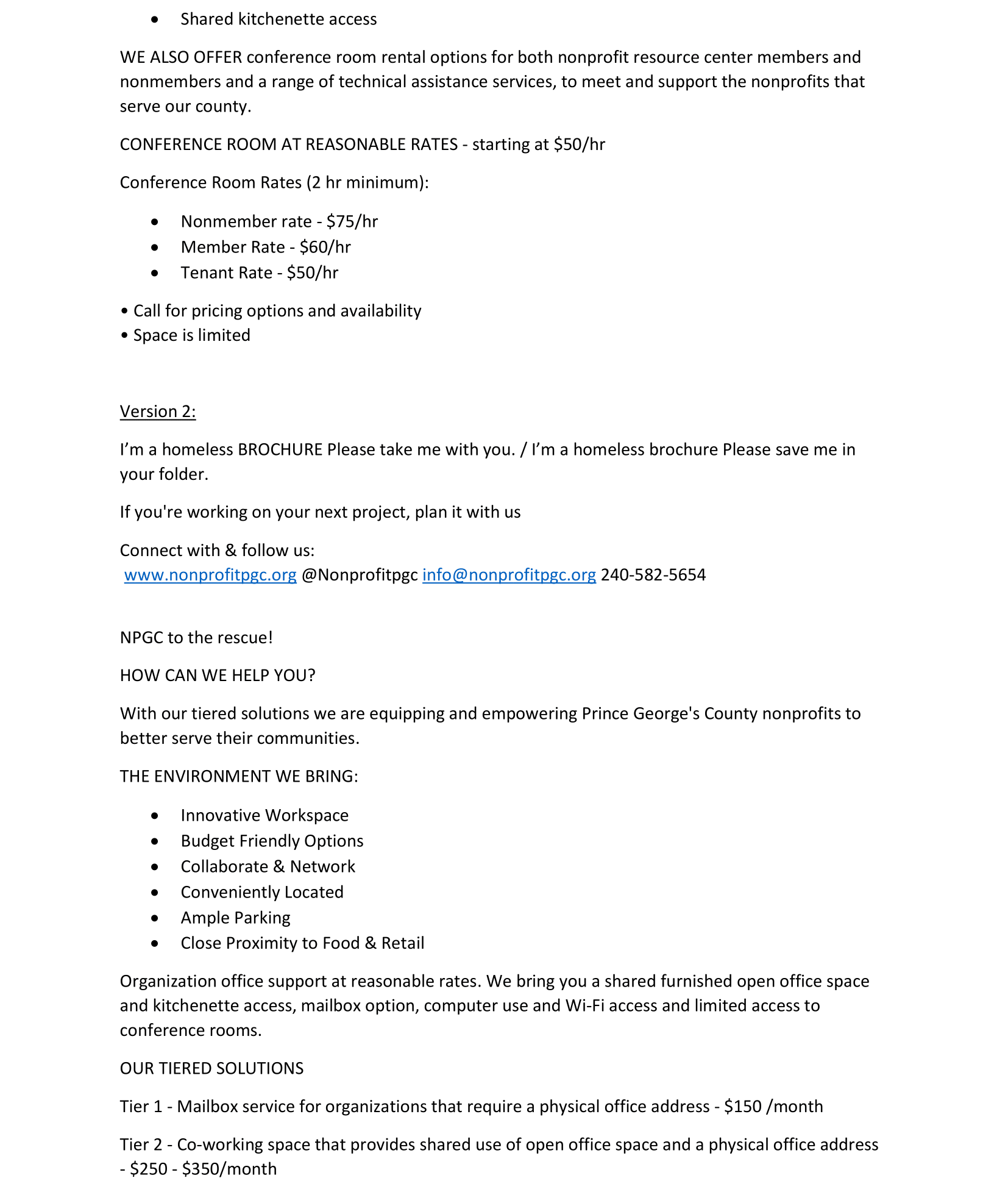 Brochure Copywriting