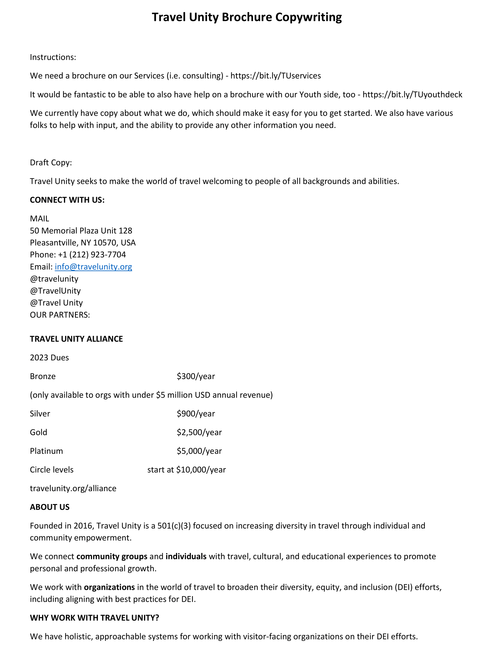 Brochure Copywriting