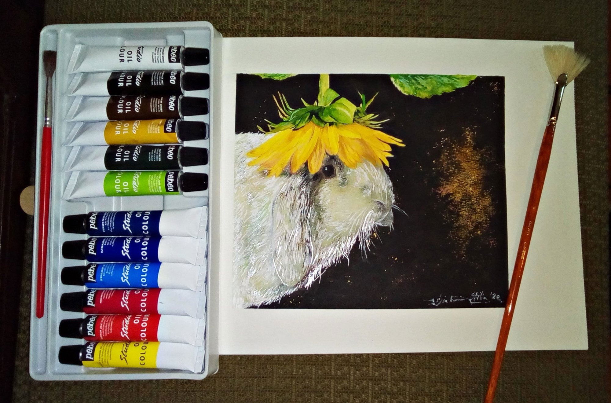 Bunny In The Sunflower Field