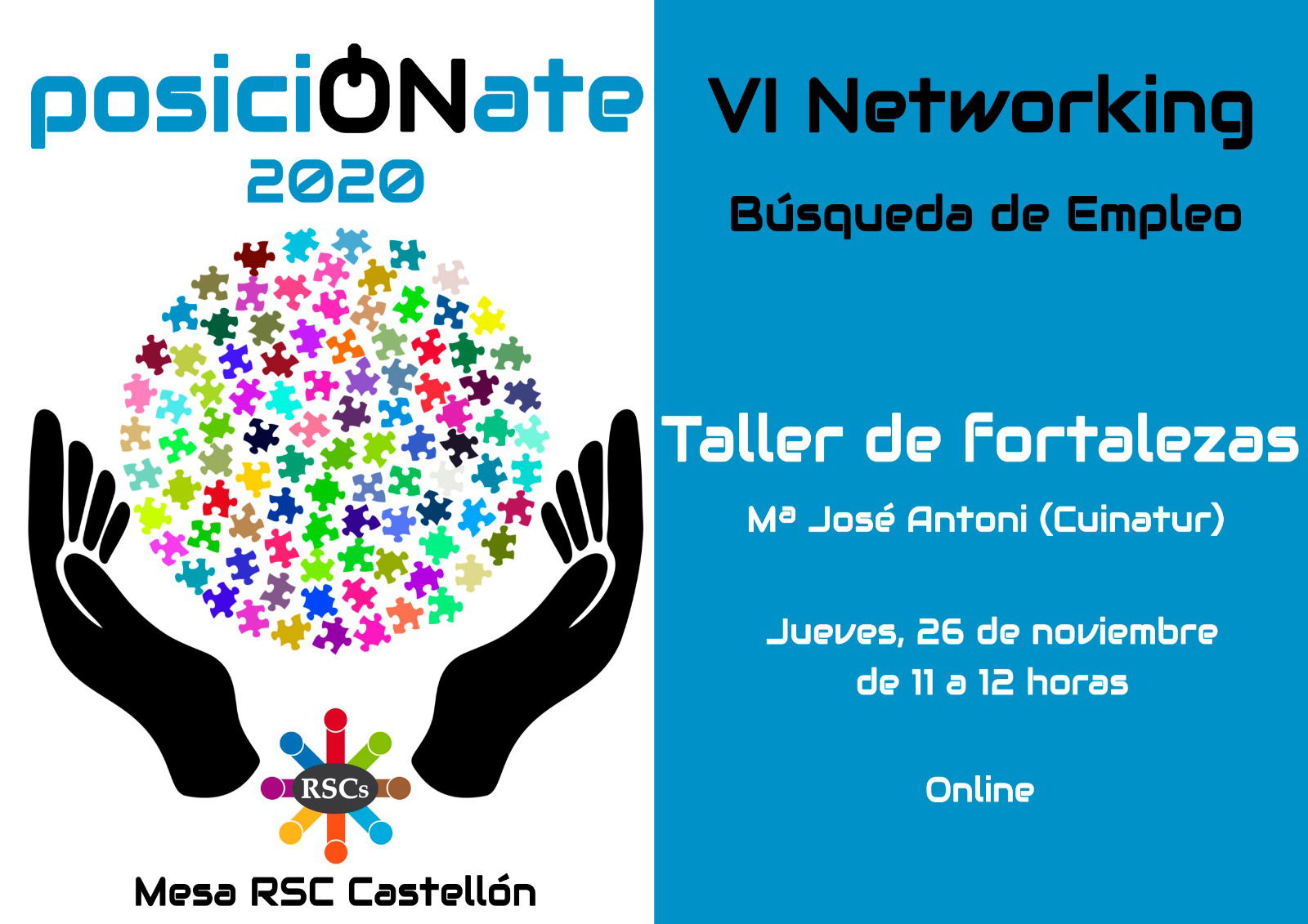 El VI Networking para la búsqueda de empleo de la Mesa de RSCs da comienzo con el Taller de fortalezas