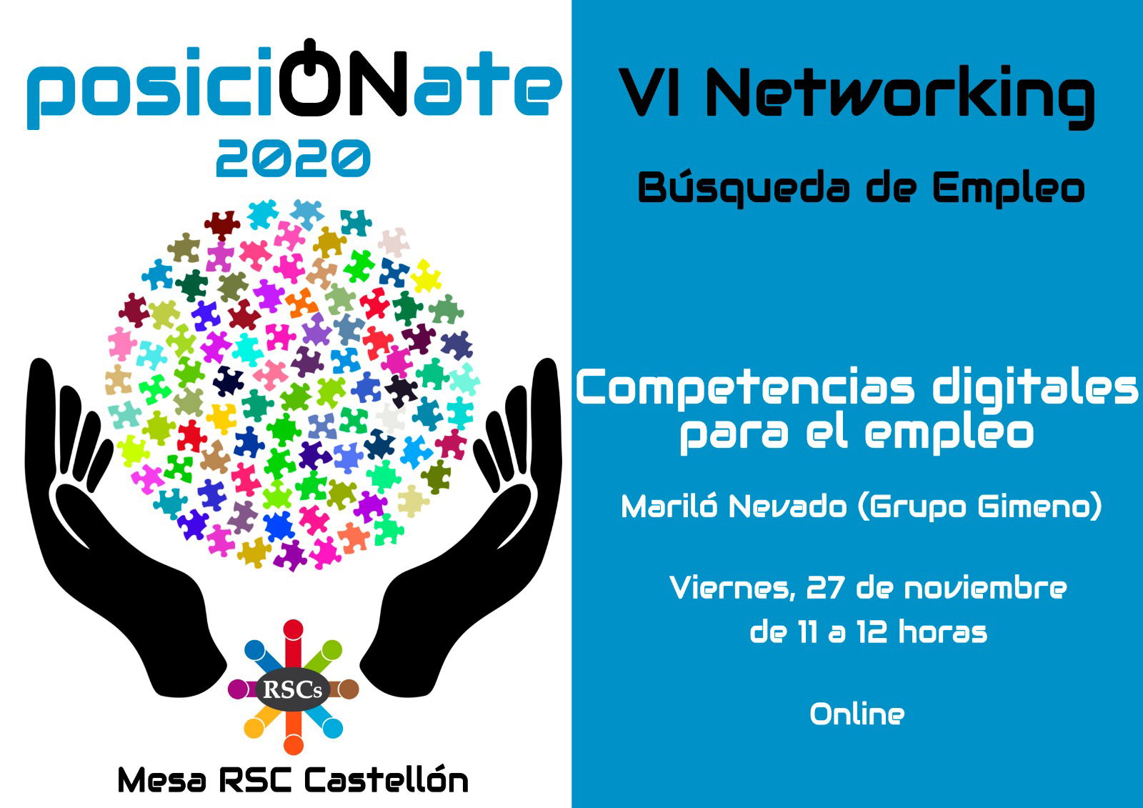 Taller competencias digitales, segunda actividad del VI Networking para la búsqueda de empleo de la Mesa de RSCs