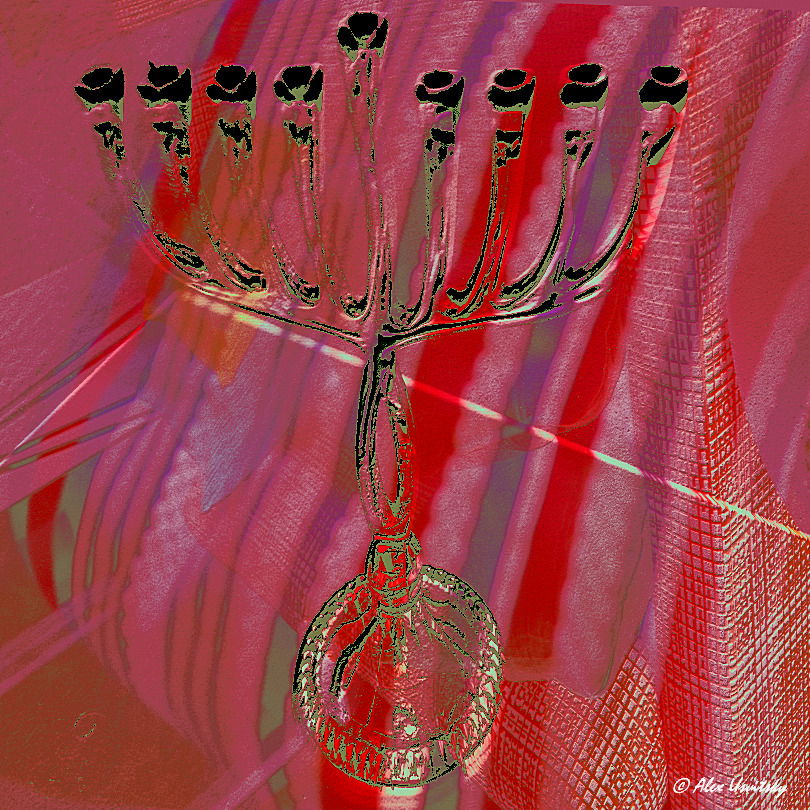 Still Life with Menorah in Red