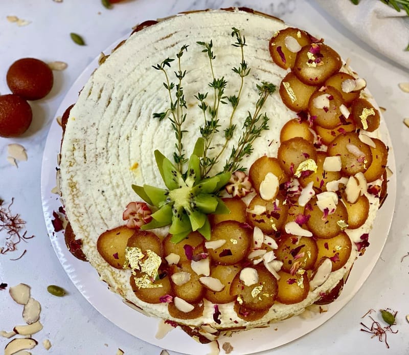 Gulab Jamun Cake (Eggless Available)