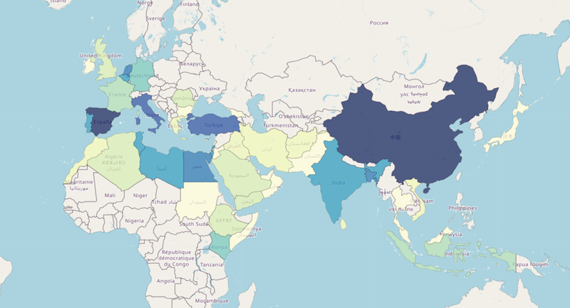 Black Sea Grain Initiative Shipments by Destination Map