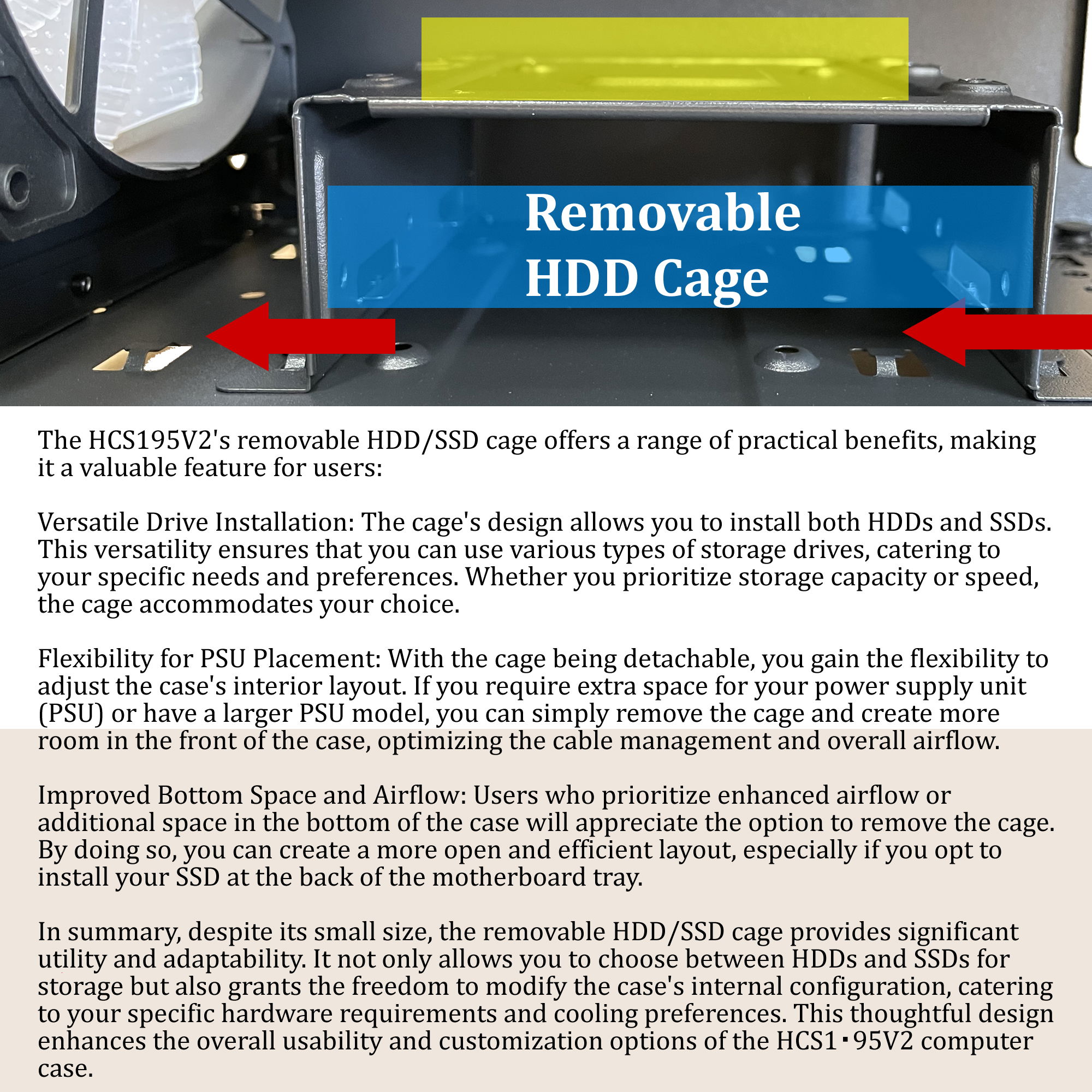Removable HDD/SDD Tray