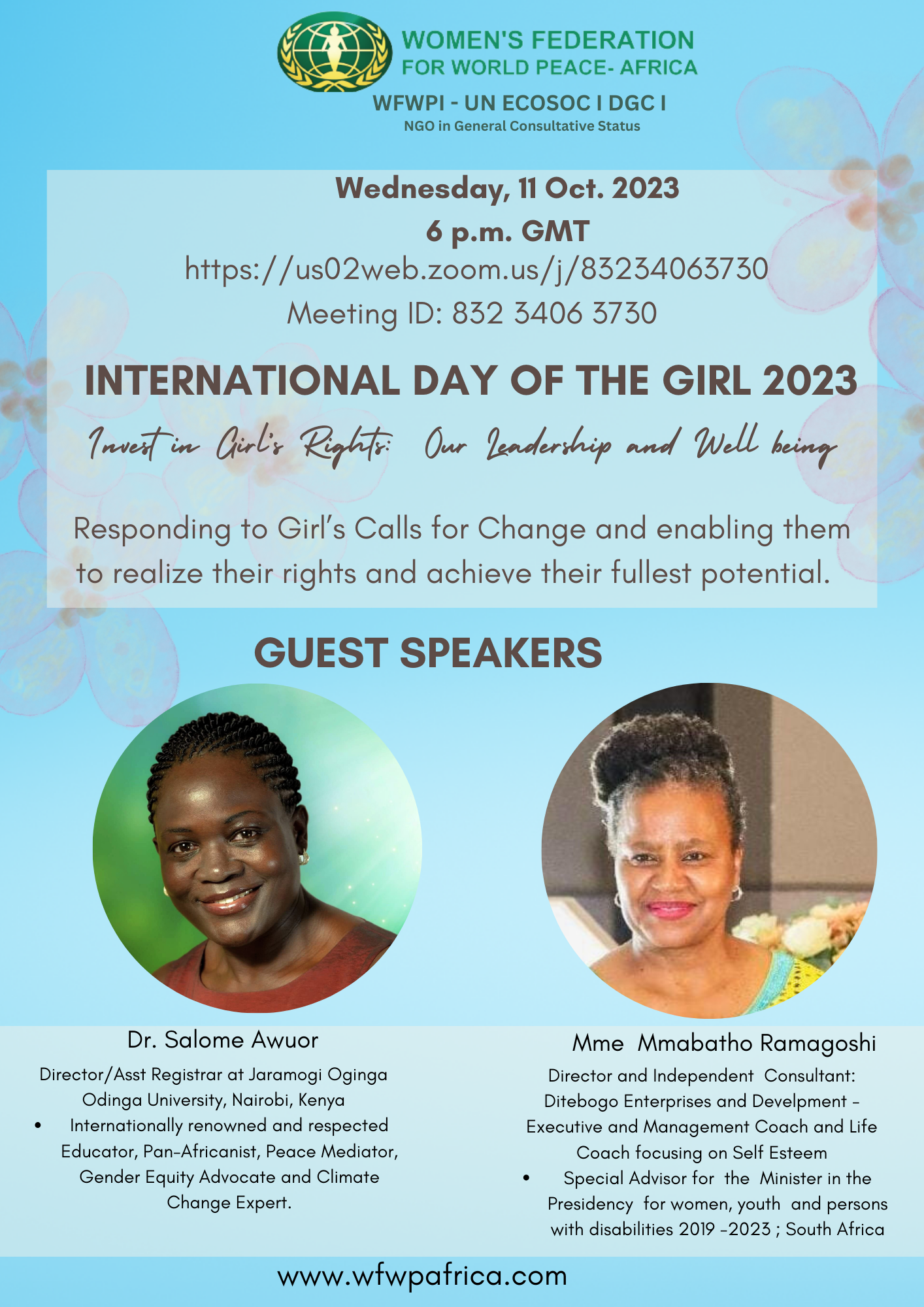 Uplifting Girls for a Brighter Tomorrow: WFWP Africa celebrates International Day of the Girl Child