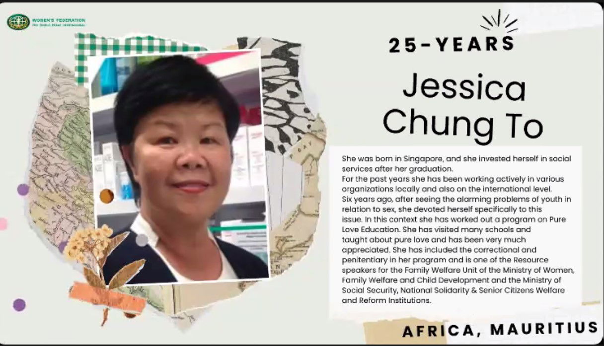 Jessica Chung - WFWP Mauritius
