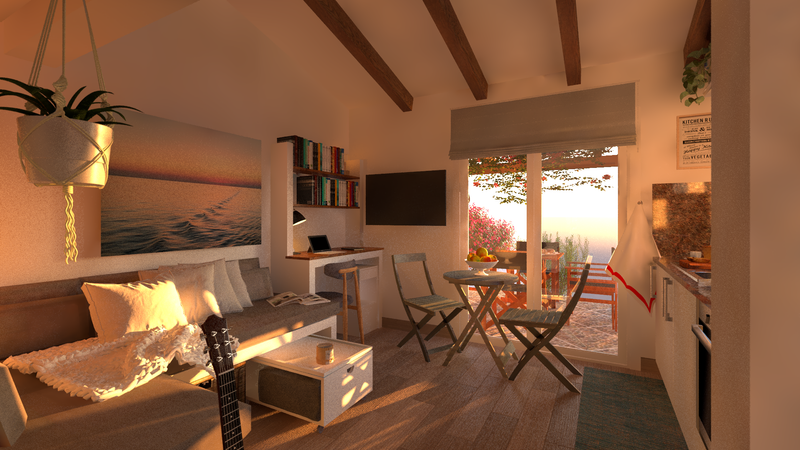 Transformation d'un appentis en studio