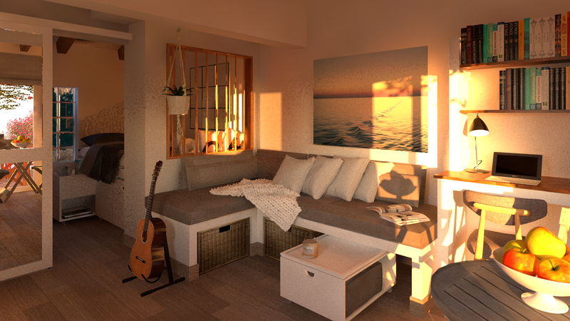 Transformation d'un appentis en studio