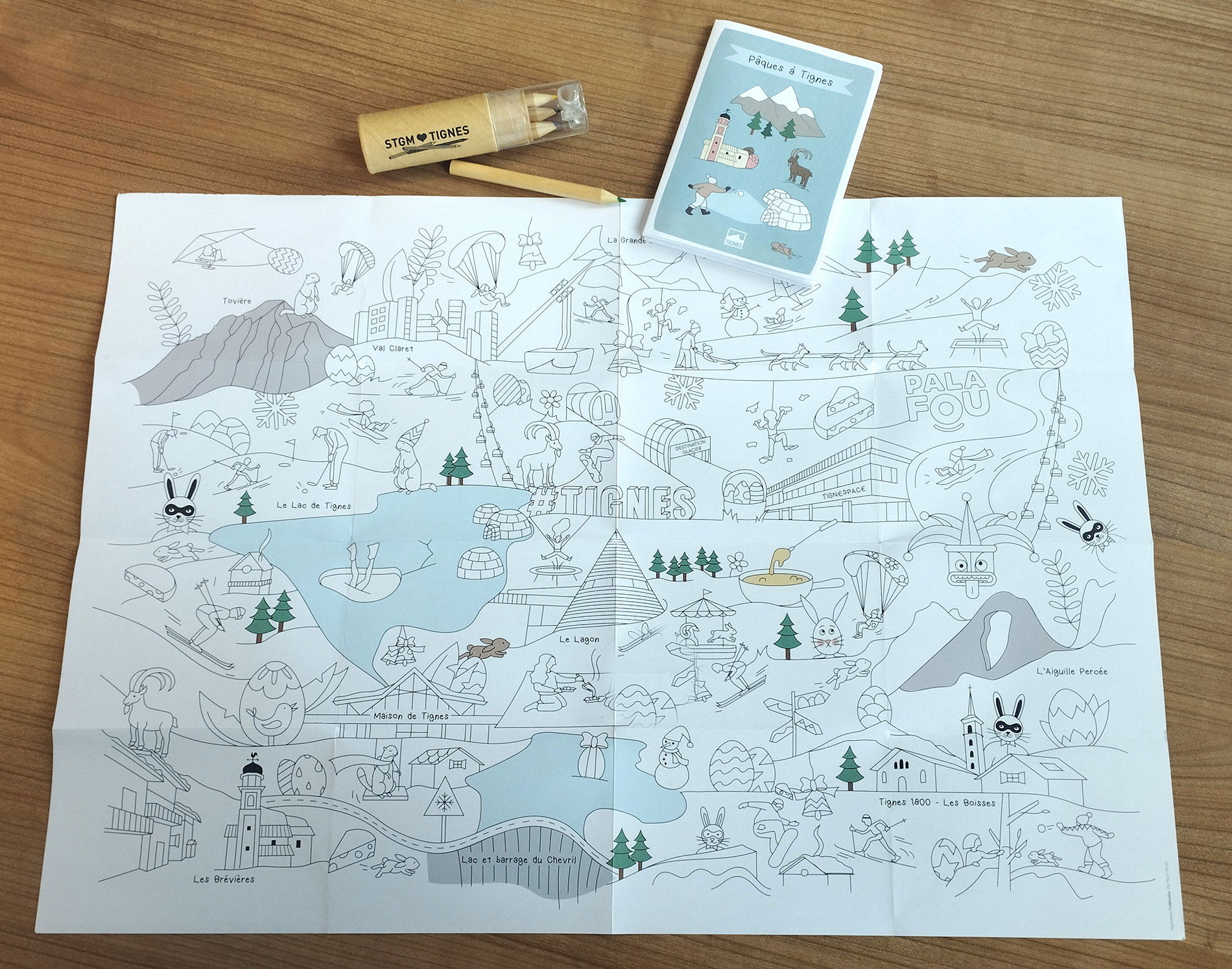 POSTER à COLORIER -  PÂQUES à TIGNES 