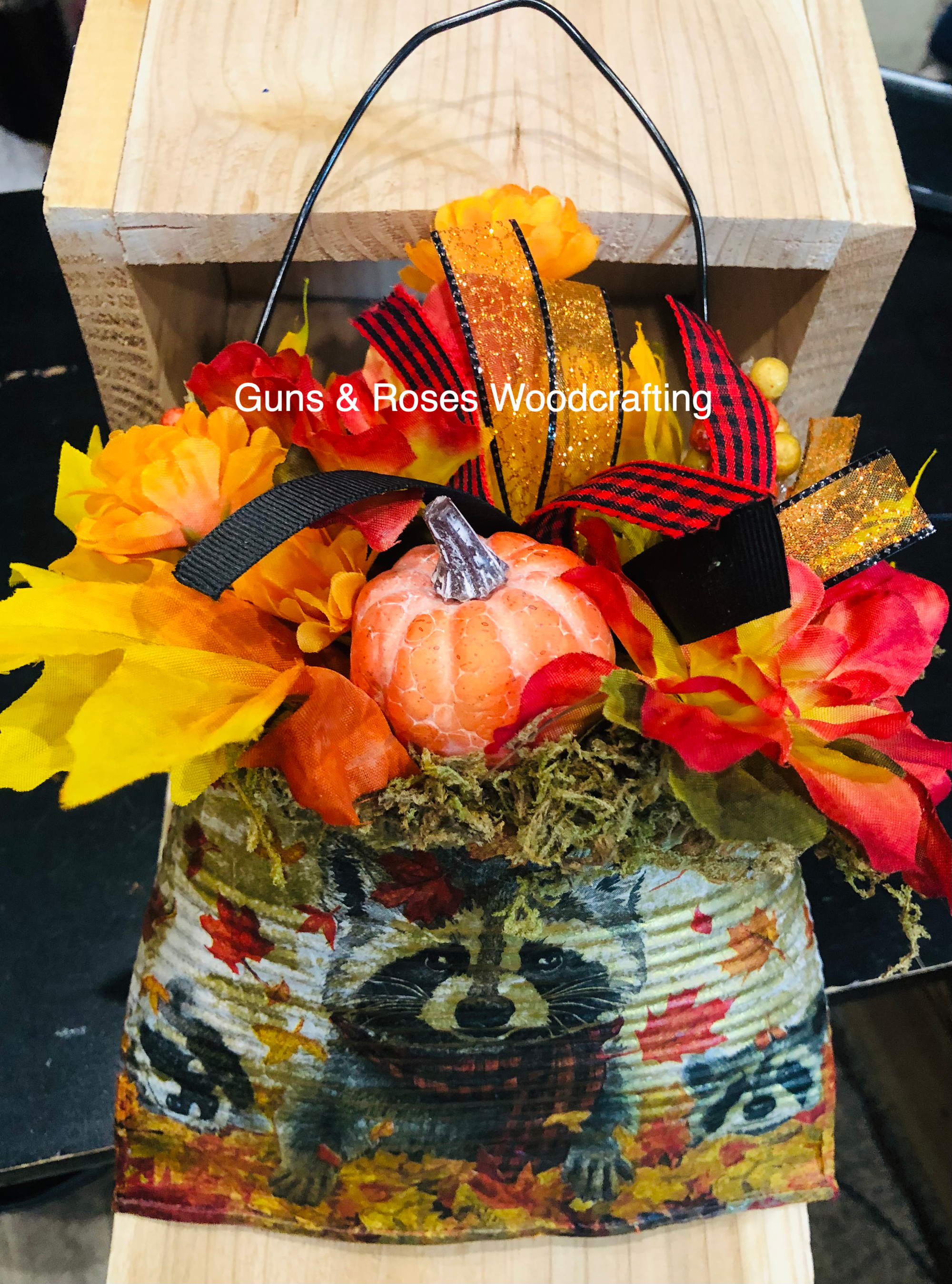 Fall Harvest Raccoon Posey