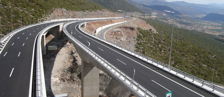 KORINTHOS - TRIPOLI - KALAMATA MOTORWAY AND THE LEFKTRO - SPARTI BRANCH