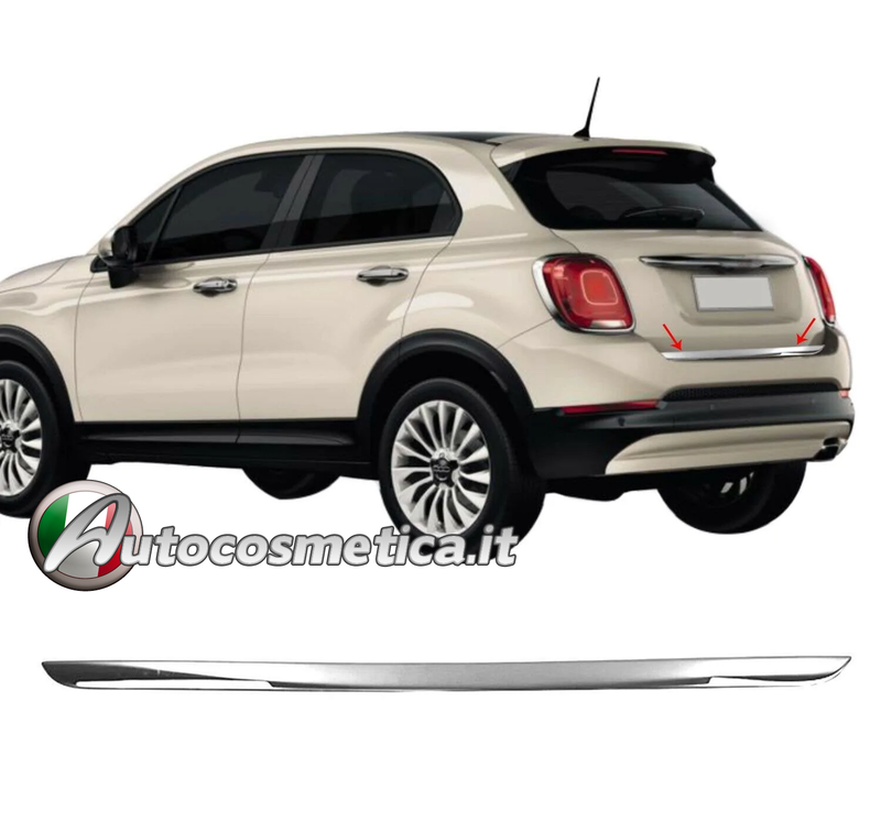 Striscia Paracolpi Portellone Posteriore In Acciaio Inox Per Mitsubishi Outlander III FL (2016+), Autoadesiva, Antigraffio, Colore Argento Lucido - 2