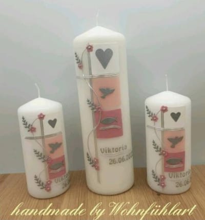 Taufkerze handverziert