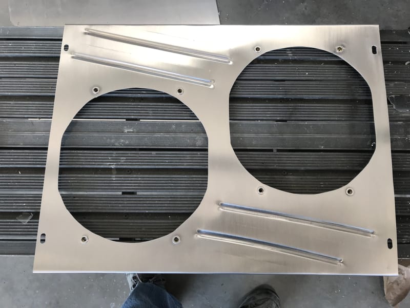 Custom fan shroud to solve clearance issues on a 1972 Dodge Demon.