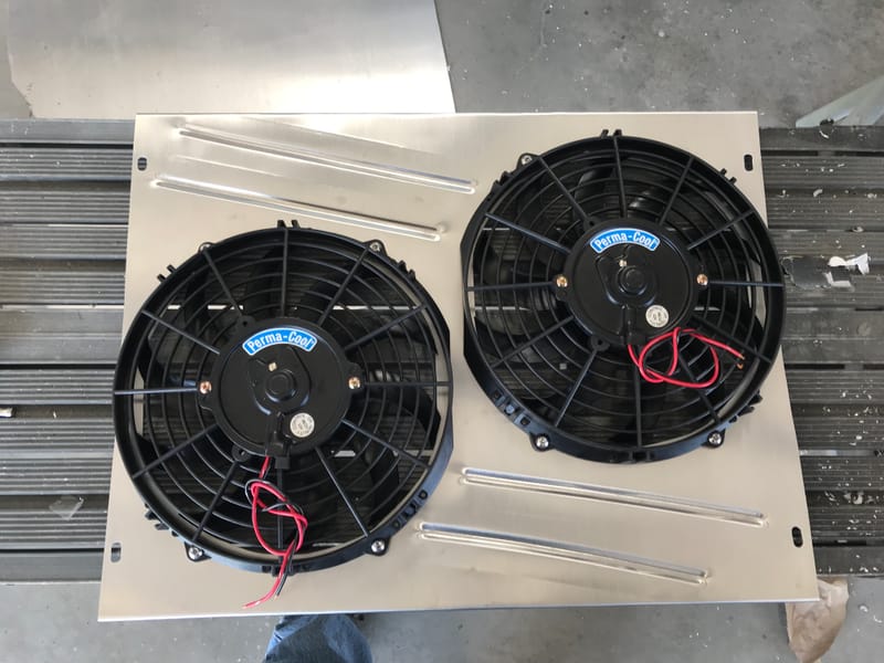 Custom fan shroud to solve clearance issues on a 1972 Dodge Demon.