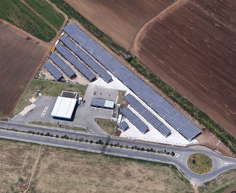 Pensiline fotovoltaiche in acciaio località Torvajanica Pomezia (Rm)