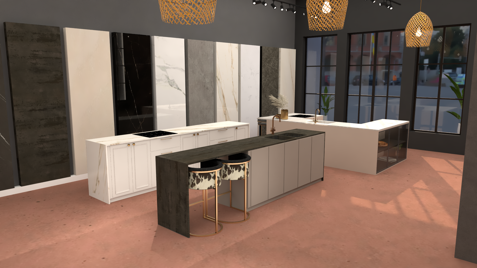 פרויקט שיפוץ אולם תצוגה בורונה תעשיות שיש 