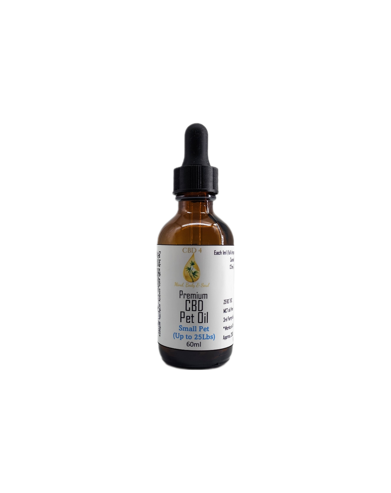 Premium CBD PET Oil Small Breed 125mg 60ml  up to 25 Lbs. (240 doses) (Feline also Available)
