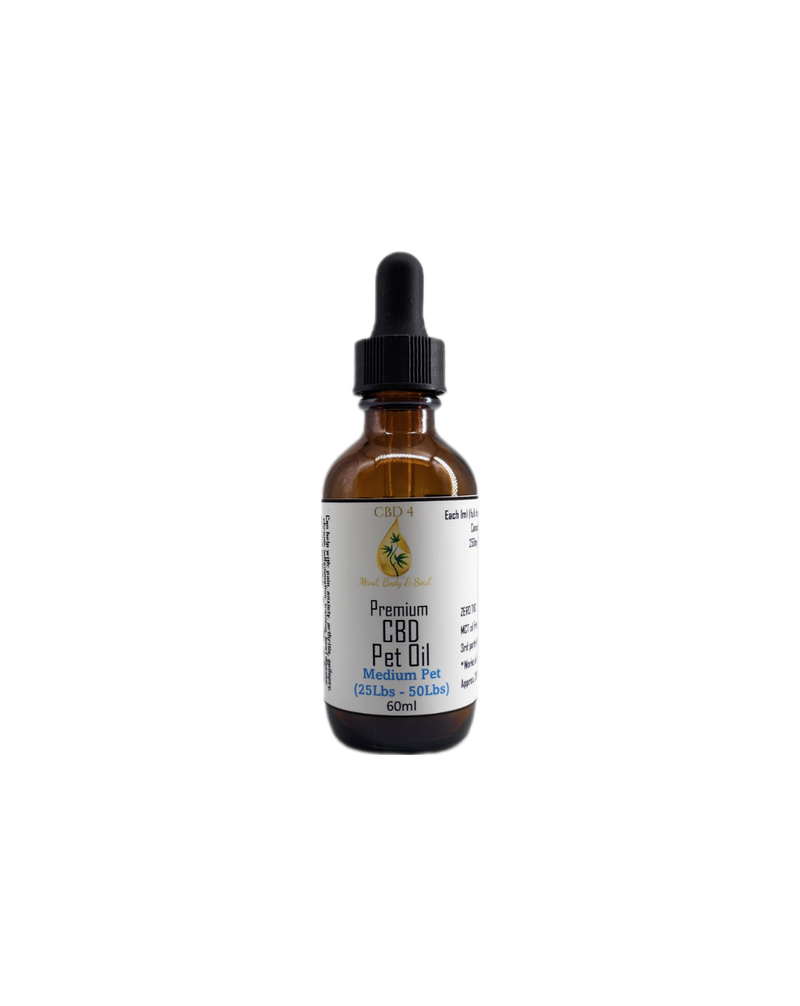 Premium CBD PET Oil Medium Breed 250mg 60ml 25-50 Lbs. (240 doses)