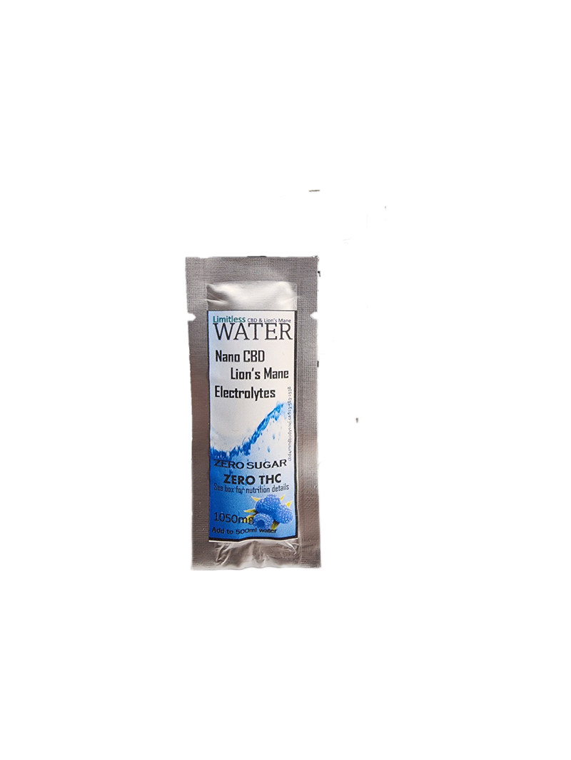 Limitless CBD & Lions mane Nano-emulsified Water add-ins 1050mg Single Packet