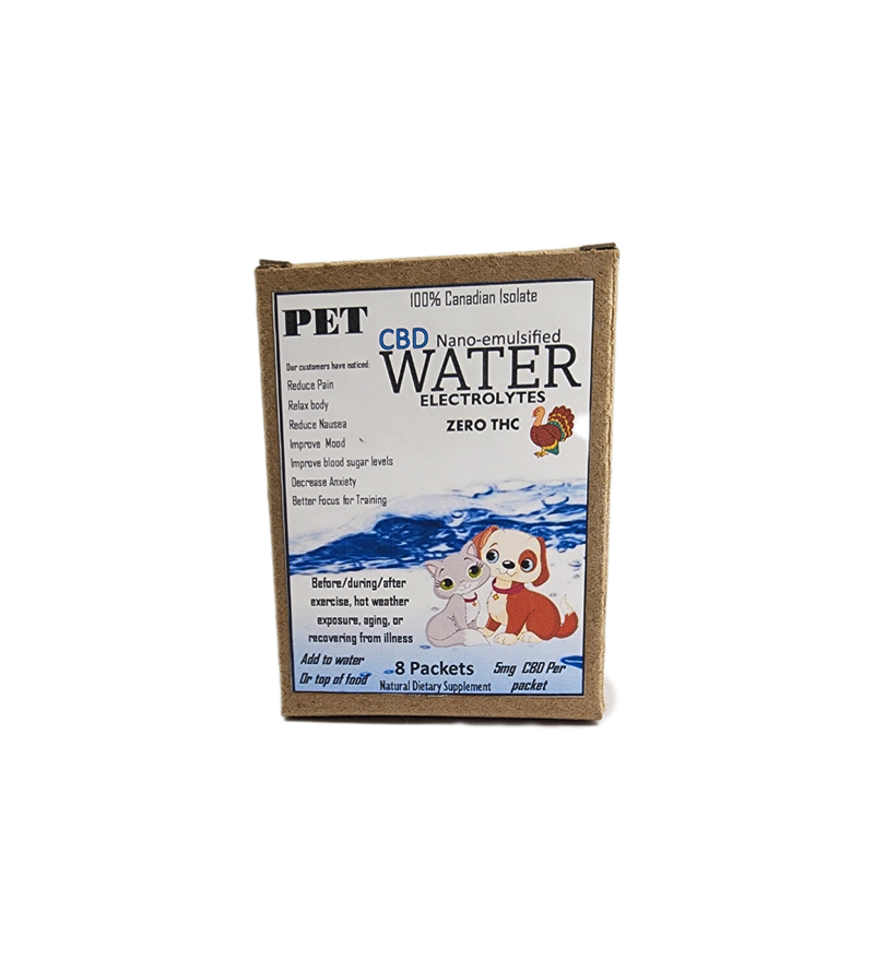 CBD Pet Water Nano-emulsified electrolytes  5mg 2 packets (Turkey Flavour) 8 pack