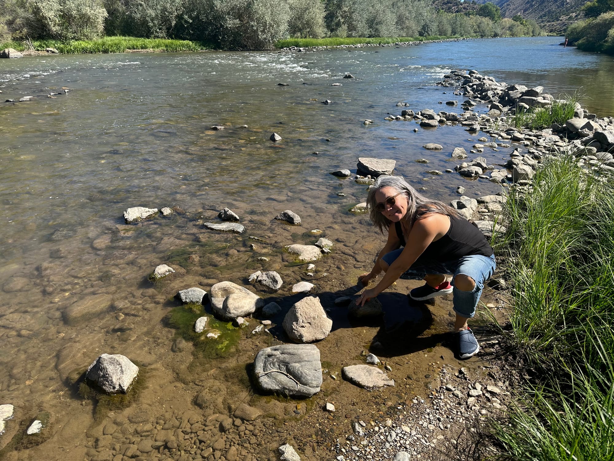 Touching the waters of the Rio Grande!