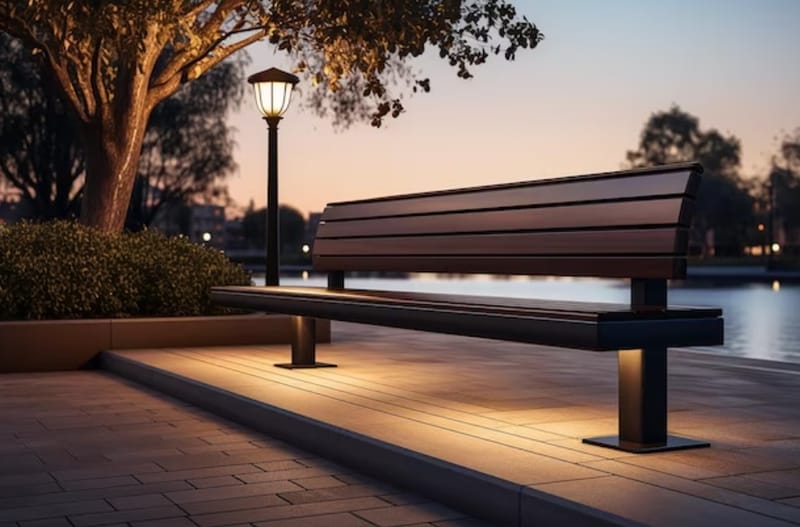 🪑 Assentos para você relaxar no parque! 🌿