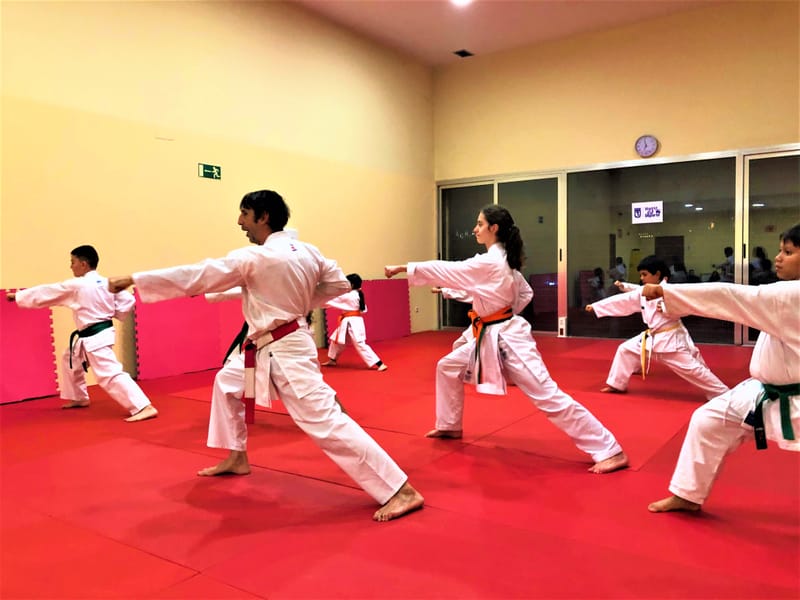 Clases de karate en el Polideportivo Los Caprichos