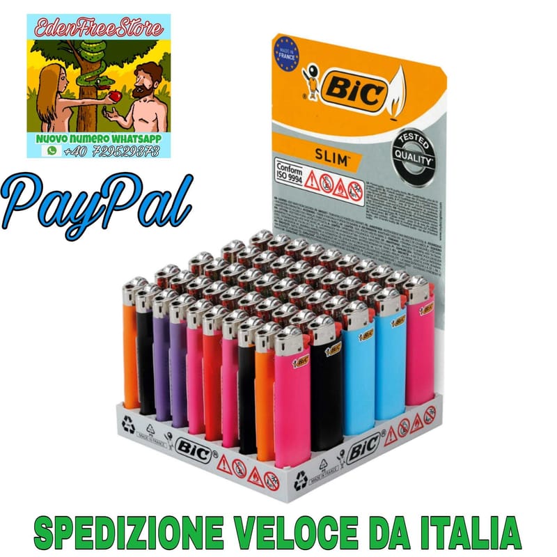 100 Accendini BIC MAXI Grandi J26 Colorati Pietrina - Scatola 2 Box Sigillati EB