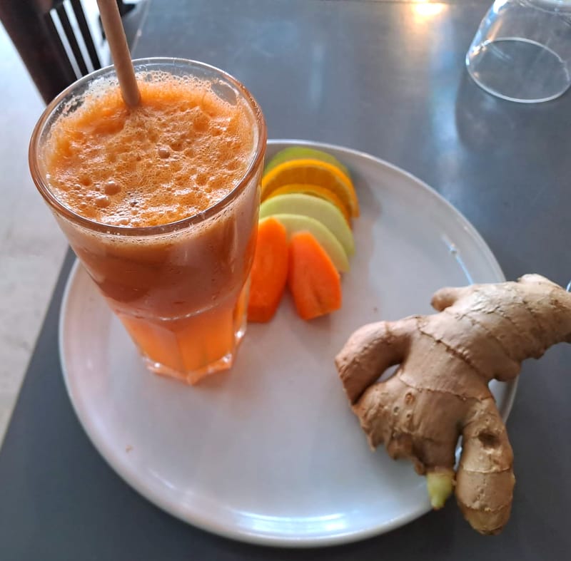 coktails orange, carotte, pomme, gingembre