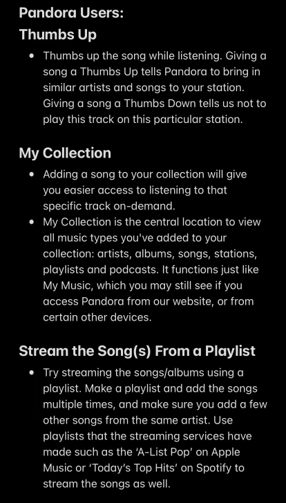 Pandora Music Streaming