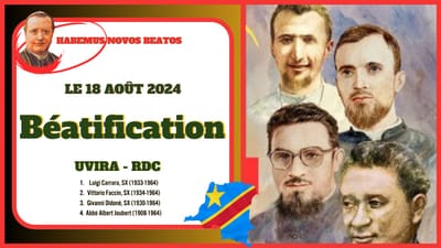 Quatre martyrs d'Uvira pour la béatification en août 2024: les détails avec la lettre pastorale du 15 mars 2024 de Monseigneur Muyengo