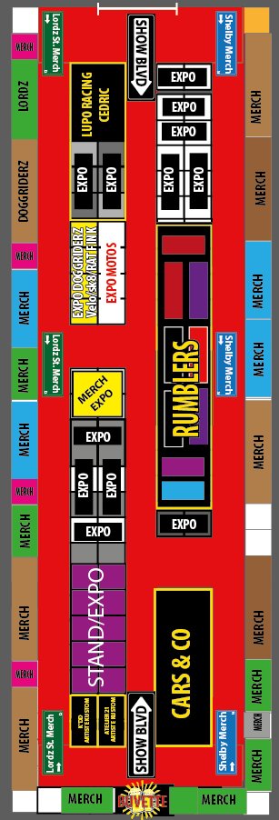 Voici les prémices des placements du Hall Expo/Stans merch. Le hall est deja bien remplit !!!!