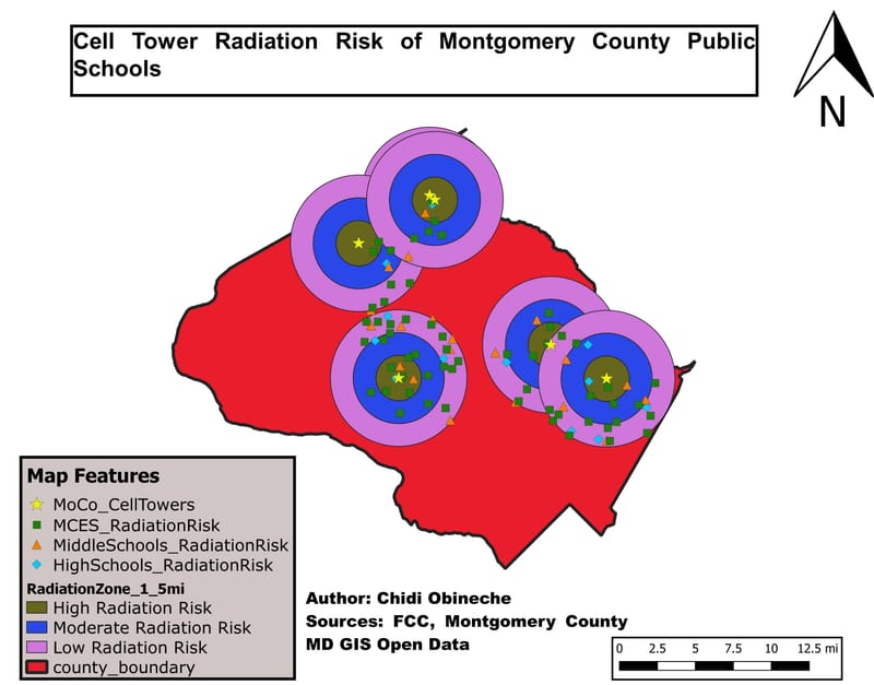 The Long-term Risk of Radiation from Cell Phone Towers in Montgomery County, Maryland
