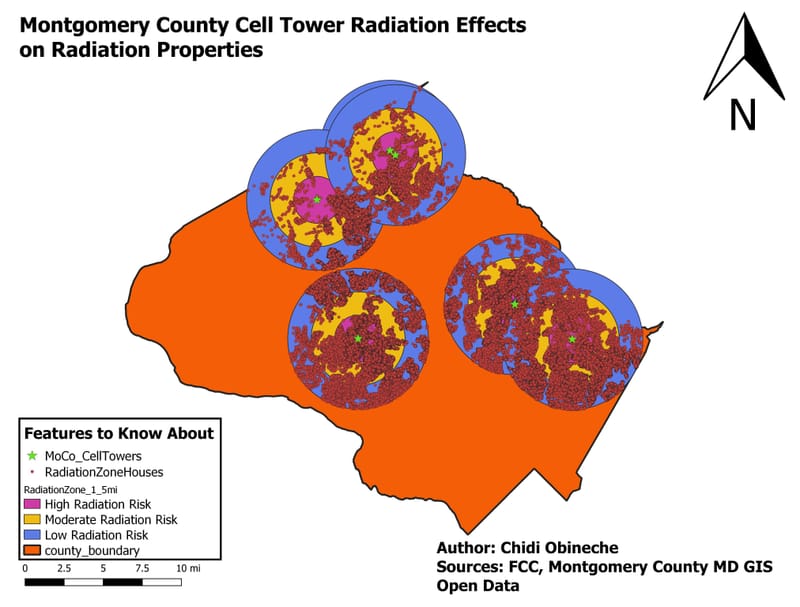 The Long-term Risk of Radiation from Cell Phone Towers in Montgomery County, Maryland